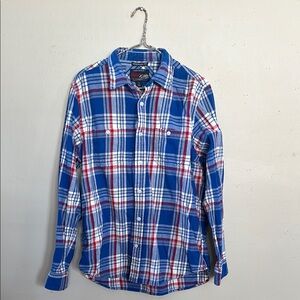 American Eagle Blue Plaid Flannel Shirt